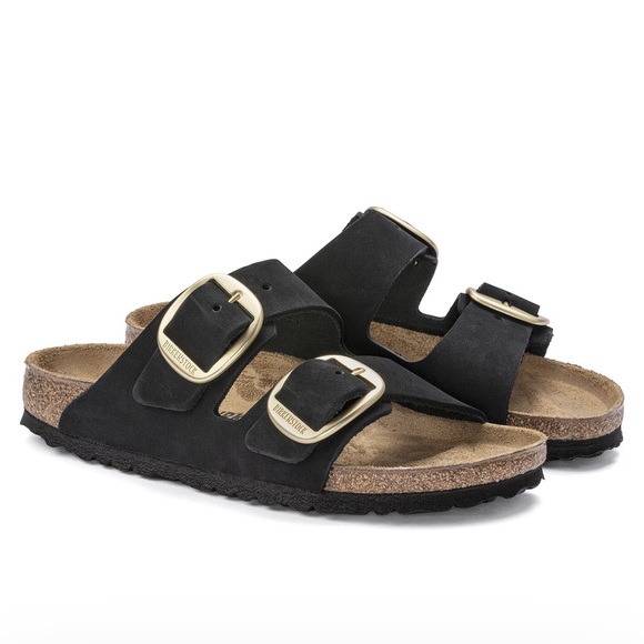 BIRKENSTOCK Arizona Big Buckle Nubuk Leather
Color: Black women Sz 40 US 9-95 - Picture 2 of 16